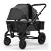 VEVOR All-Terrain Stroller Wagon, 2 Seats Foldable Expedition 2-in-1 Collapsible Wagon Stroller, Includes Canopy, Parent Organizer