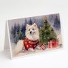 American Eskimo Christmas Greeting Cards Pack of 8 Blank Cards with Envelopes Whimsical A7 Size 5x7 Blank Note Cards