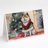 Akita Christmas Greeting Cards Pack of 8 Blank Cards with Envelopes Whimsical A7 Size 5x7 Blank Note Cards