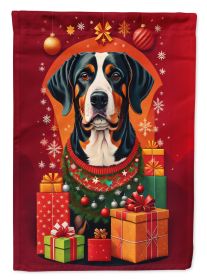 Entlebucher Mountain Dog Holiday Christmas House Flag Large Porch Sleeve Pole Decorative Outside Yard Banner Artwork Wall Hanging, Polyester