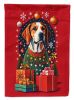 American Foxhound Dog Holiday Christmas House Flag Large Porch Sleeve Pole Decorative Outside Yard Banner Artwork Wall Hanging, Polyester, House Size