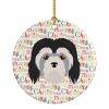 Lowchen Little Lion Dog Merry Christmas Ceramic Ornament Christmas Tree Hanging Decorations for Home Christmas Holiday, Party, Gift, 3 in, Multicolor