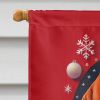 American Foxhound Dog Holiday Christmas House Flag Large Porch Sleeve Pole Decorative Outside Yard Banner Artwork Wall Hanging, Polyester, House Size