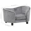 Dog Sofa Gray 27.2"x19.3"x15.7" Plush