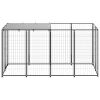 Dog Kennel Black 26 ft¬≤ Steel