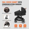 VEVOR Standard Baby Stroller, Infant Toddler Stroller with Bassinet, 3rd-Gear Adjustable Backrest & Foldable & Reversible Seat