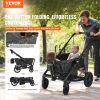 VEVOR All-Terrain Stroller Wagon, 2 Seats Foldable Expedition 2-in-1 Collapsible Wagon Stroller, Includes Canopy, Parent Organizer