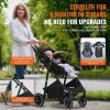 VEVOR Standard Baby Stroller, Infant Toddler Stroller with Bassinet, 3rd-Gear Adjustable Backrest & Foldable & Reversible Seat