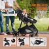 VEVOR Standard Baby Stroller, Infant Toddler Stroller with Bassinet, 3rd-Gear Adjustable Backrest & Foldable & Reversible Seat