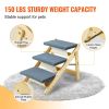 VEVOR Wood Pet Stairs/Pet Steps, 2-in-1 Foldable Wooden Dog Stair for Beds, Sofa and Cars, Dog Stairs & Ramp with 3 Steps for Small Medium Large Pet