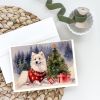 American Eskimo Christmas Greeting Cards Pack of 8 Blank Cards with Envelopes Whimsical A7 Size 5x7 Blank Note Cards