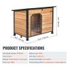 VEVOR Outdoor Dog House, Waterproof Insulated Dog House with Elevated Floor, Anti-Bite Wood Dog House Outdoor Iron Frame, Open Roof