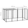 Dog Kennel Black 26 ft¬≤ Steel