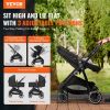 VEVOR Standard Baby Stroller, Infant Toddler Stroller with Bassinet, 3rd-Gear Adjustable Backrest & Foldable & Reversible Seat