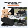 VEVOR Wagon Stroller for 2 Kids, Push Pull Quad Collapsible Stroller with Adjustable Handle, Encircling Harness Removable Canopy, 4 Wheels with Brakes